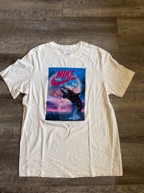 Nike Pale Yellow Graphic Tee with Orca Print